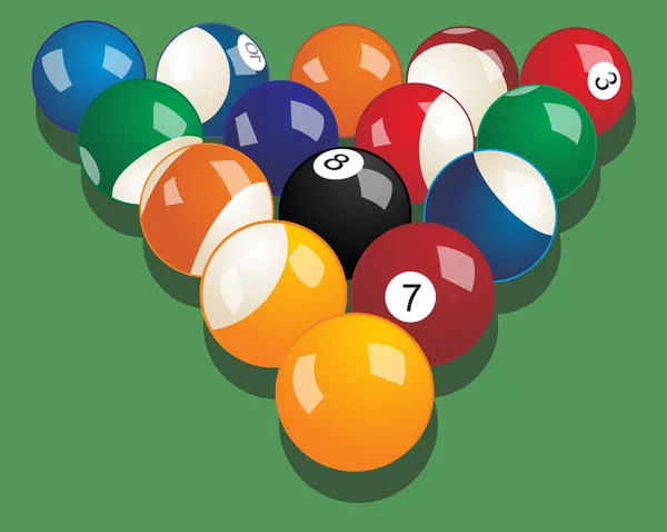 Bilardo topları kümesi. Vektör gerçekçi çizim.