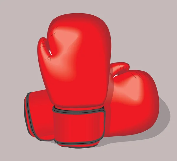 Gants de boxe vectoriels rouges. Illustration réaliste . — Image vectorielle