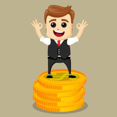 Vektör iş adamı Ödülü ile. Muzaffer işadamı.