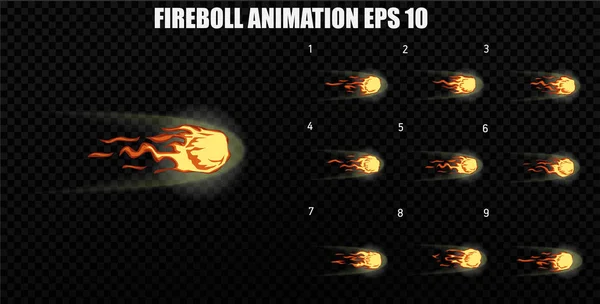 Vector explodera. Explodera effekt animation med rök. Cartoon explosion ramar. Sprite sheet för explosion — Stock vektor