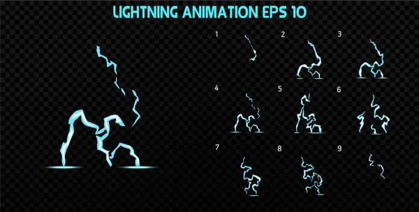 Explosión del vector. Explotar animación efecto con humo. Marcos de explosión de dibujos animados. Sprite hoja de explosión — Archivo Imágenes Vectoriales