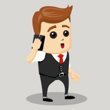 İş motivasyon liderlik. Cep telefonuyla konuşan işadamı.