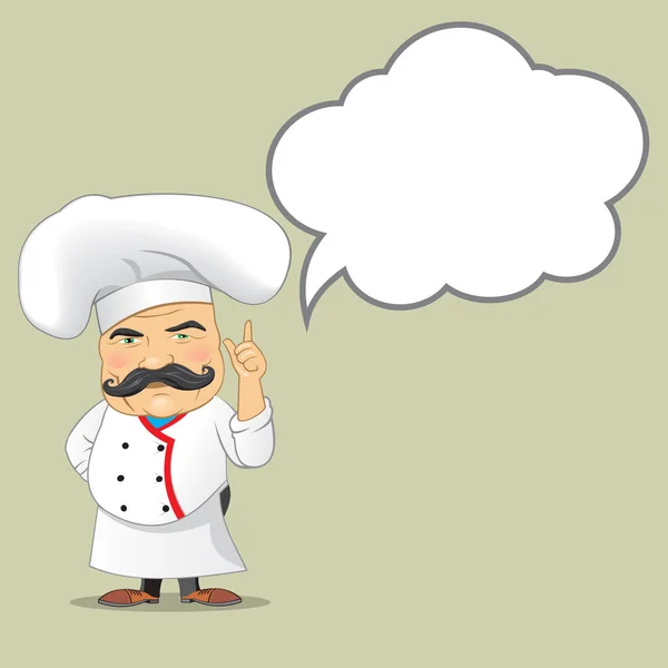 Vettore chef cuoco servire cibo realistico cartone animato personaggio design isolato vettoriale illustratore — Vettoriale Stock
