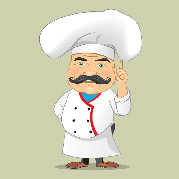 Vector Chef-kok serveert voedsel realistische Cartoon Characterdesign geïsoleerd Vector Illustrator — Stockvector