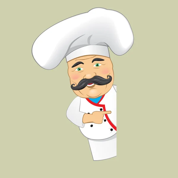 Vector Chef-kok serveert voedsel realistische Cartoon Characterdesign geïsoleerd Vector Illustrator — Stockvector