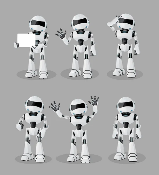 Robots vectoriales, Robots set, robots realistas en vector — Vector de stock