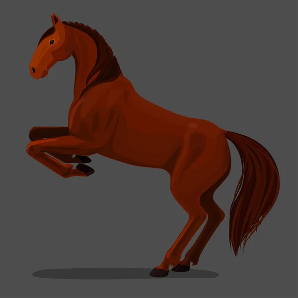 Vectorillustratie van kastanje fokken paard. — Stockvector