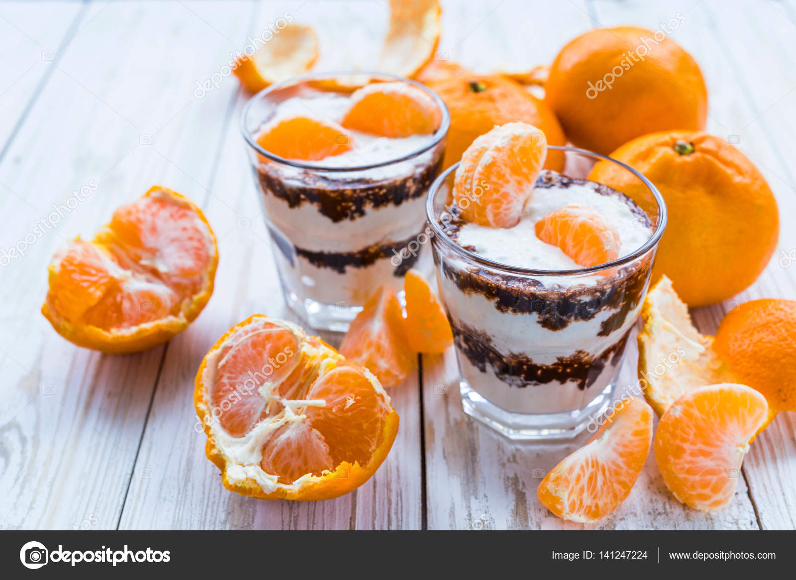 Whipped Cottage Cheese Mousse With Dark Chocolate And Mandarin
