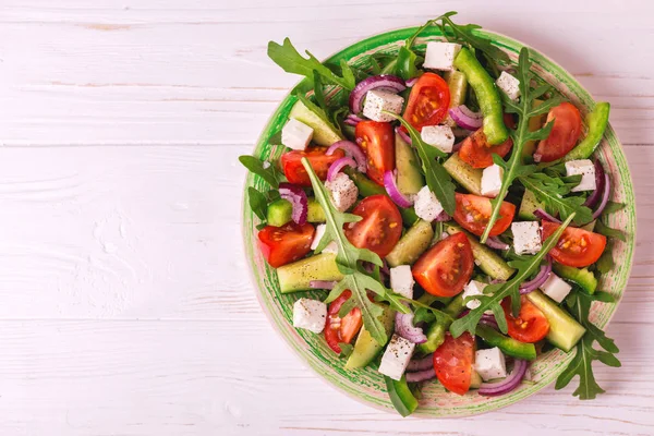 Geleneksel Bulgar Shopski taze sebze ve salata fe