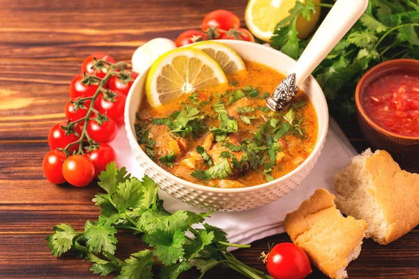 Jewish wedding and holyday Yemenite beef soup Marak Temani — Stock Image Jewish wedding and holyday Yemenite beef soup Marak Temani Stock Picture