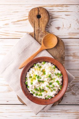 Keçi krem peynir sos yeşil soğan ile daldırma