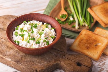 Keçi krem peynir sos yeşil soğan ile daldırma