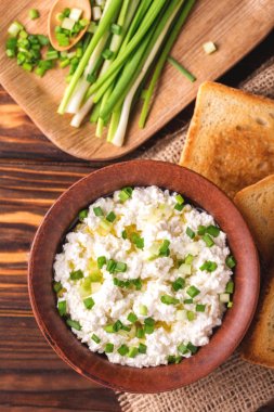 Keçi krem peynir sos yeşil soğan ile daldırma