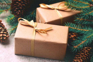 Noel arka plan. Süsleme ve el sanatları Hediyelik kutu