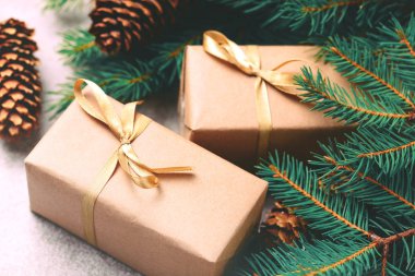 Noel arka plan. Süsleme ve el sanatları Hediyelik kutu