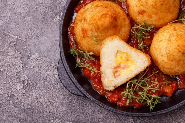 Sizilianische Arancini Riso Gebratene Reisbällchen Italienisches Essen Coxinha Vom Huhn — Stockfoto