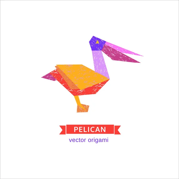 Icono de origami pájaro — Vector de stock