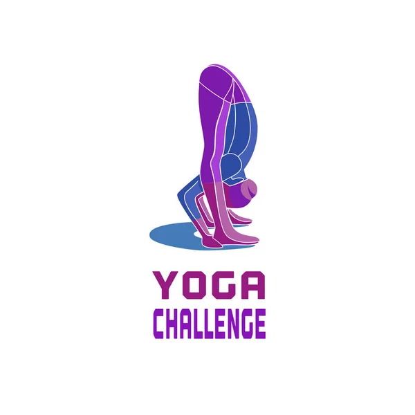 Yoga challenge icon — Stock Vector