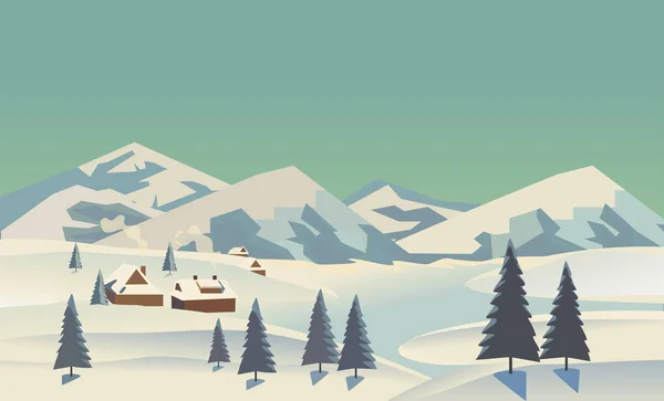Concepto paisaje invierno — Vector de stock
