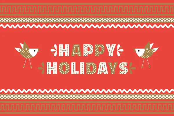 Happy Holidays Banner — Stok Vektör