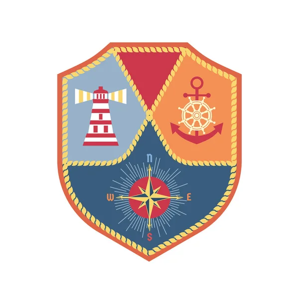 Maritime heraldic emblem — Stock Vector
