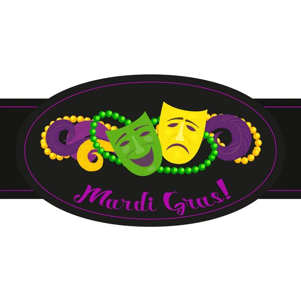 Mardi Gras celebration label — 스톡 벡터