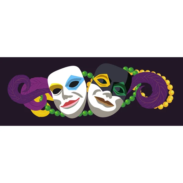 Concetto di maschere di Carnevale — Vettoriale Stock