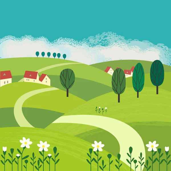 Groene landschap concept — Stockvector