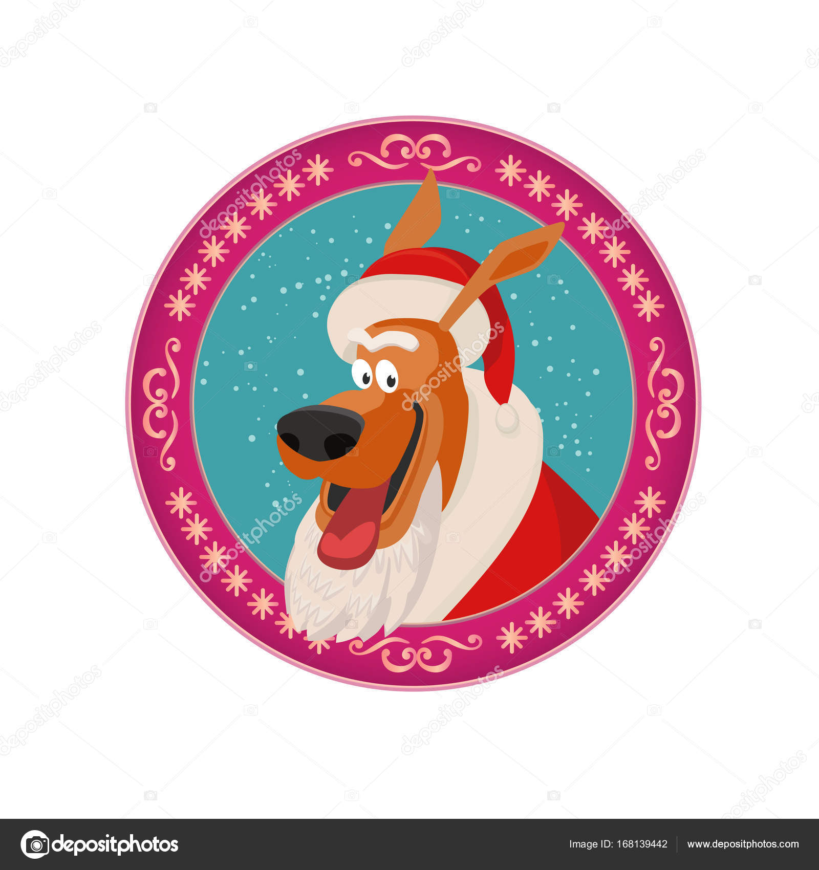 Badge Chien Père Noël Image Vectorielle 64samcorpgmail