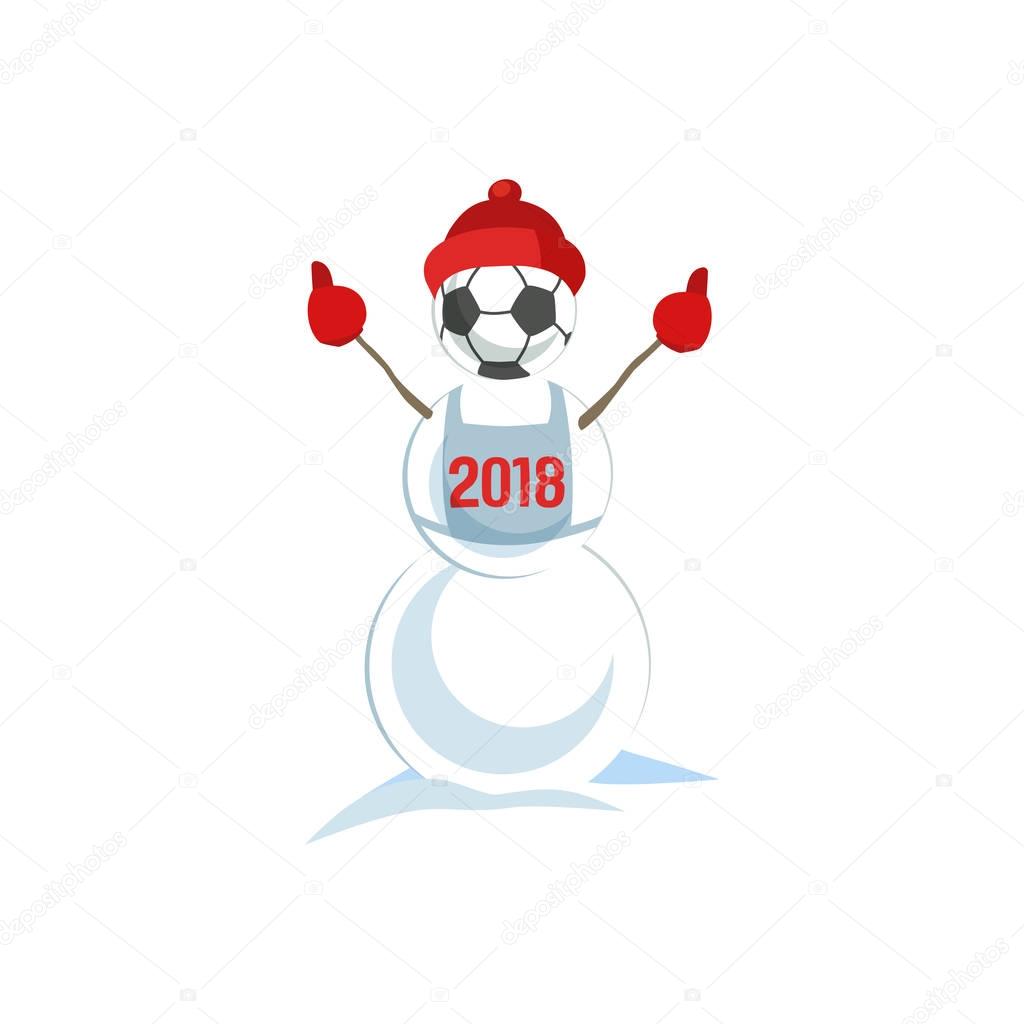 Snowman and soccer ball