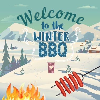 Kış açık havada kavramı.