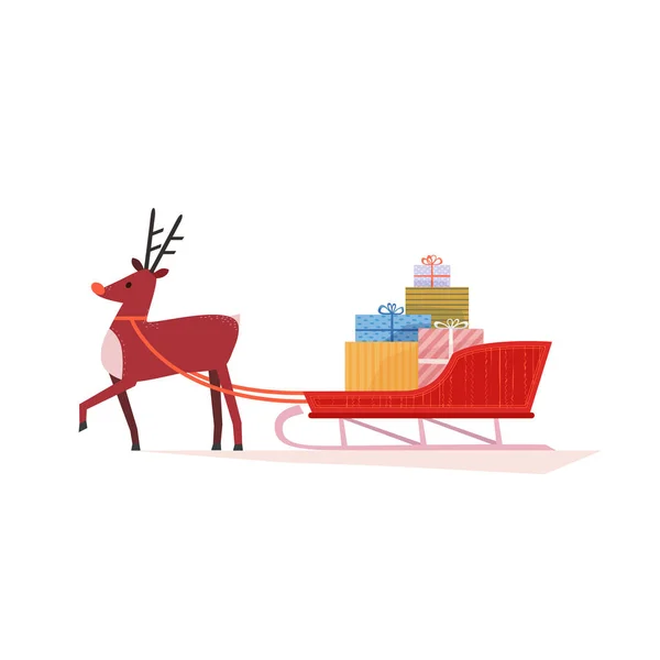 Sob s Santa na saních — Stockový vektor