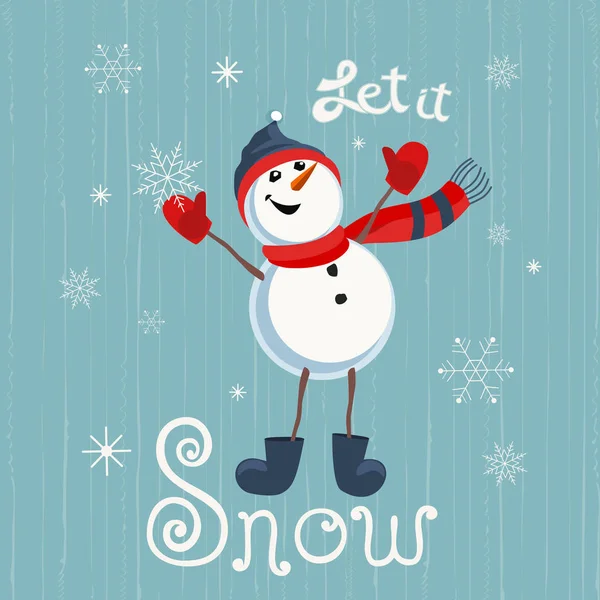 Deseos navideños Let it Snow — Vector de stock
