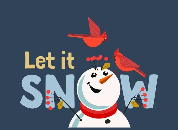 Deseos navideños Let it Snow — Vector de stock