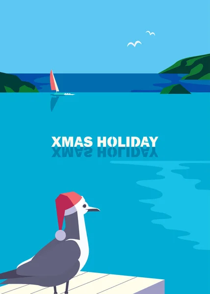 Αφίσα Χριστούγεννα διακοπές — Διανυσματικό Αρχείο