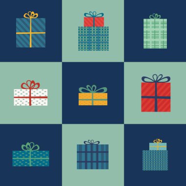 Soyut bir şekilde dekore edilmiş kutular