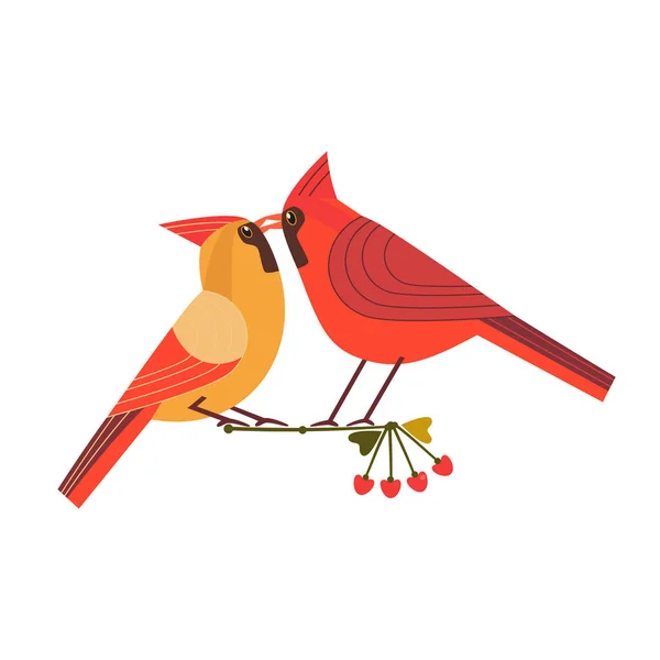 Öpüşme kuş simgesi — Stok Vektör