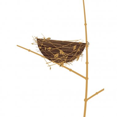Bird nest icon isolated clipart