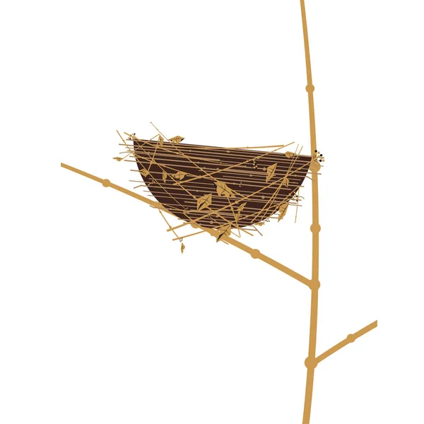 Vogel nest pictogram geïsoleerd — Stockvector
