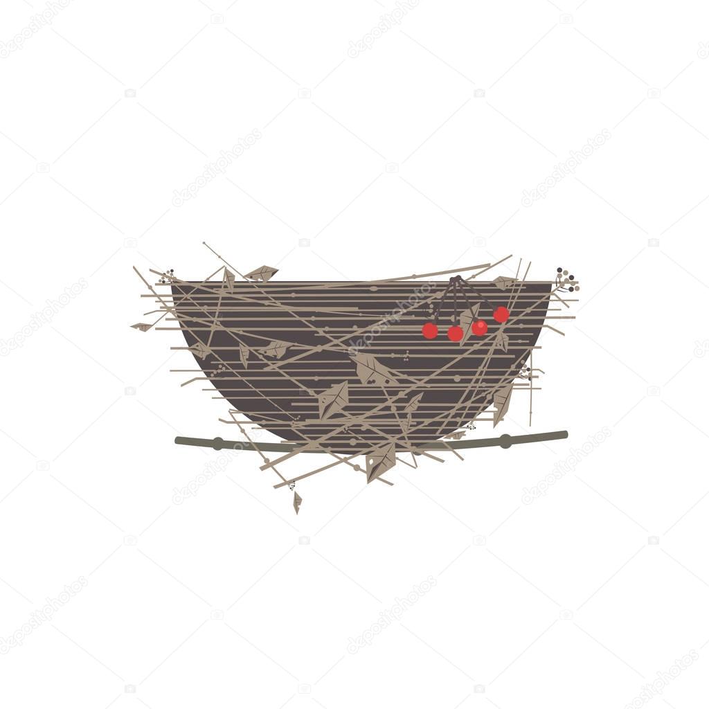 Bird nest icon isolated