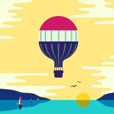 Sıcak hava ballopn gökyüzünde