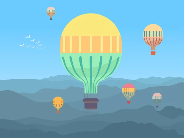 Heißluftballons am Himmel — Stockvektor