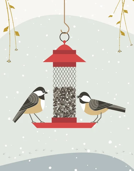 Poster zur Vogelfütterung — Stockvektor