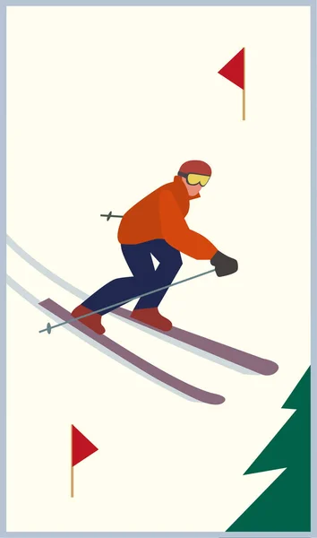 Esquí de montaña icono — Archivo Imágenes Vectoriales