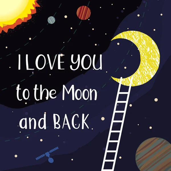 Love you to the moon — Stock Vector