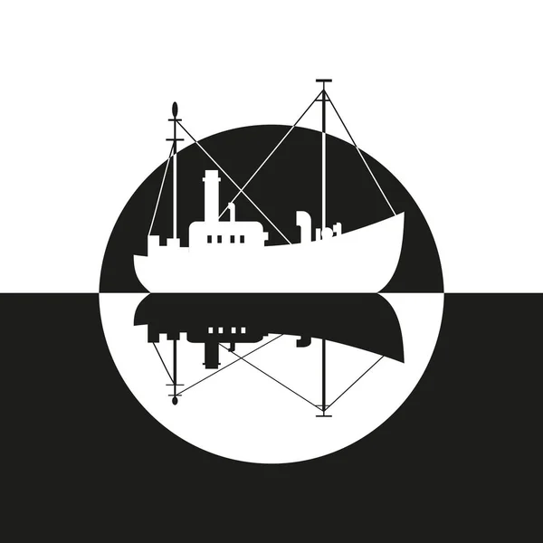 Visserij schip pictogram — Stockvector