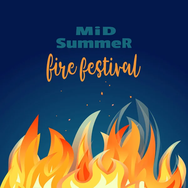 Mittsommerferienfeuerfest — Stockvektor