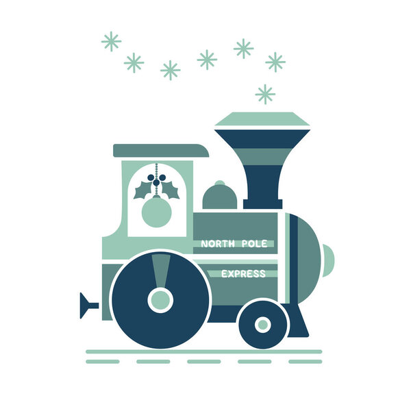 Santa Christmas train holiday party vector icon