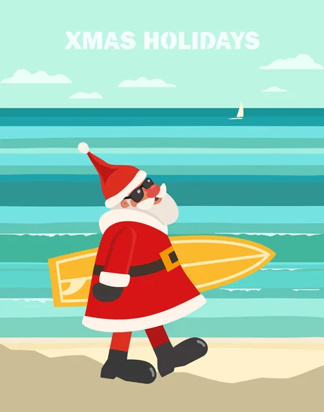 Winter Urlaub am Meer Urlaub Vektor Poster — Stockvektor