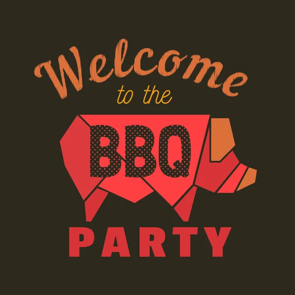 Bbq party вітає плаский векторний ікона — стоковий вектор